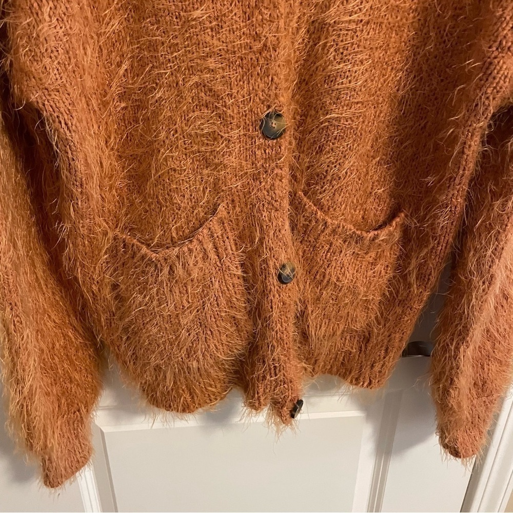 Free People Nevermind Cardigan Sweater Button Up Cider Burnt Orange Size XS - Picture 10 of 17